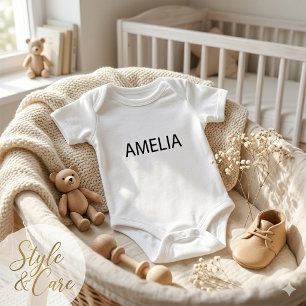 Stylish Personalised Baby Bodysuit with Name