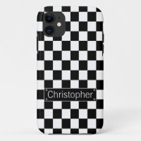 Stylish Personalised Black and White Checks