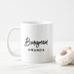 Stylish Personalised Bridesmaid Coffee Mug<br><div class="desc">Stylish,  modern,  and elegant; featuring modern and customisable fonts. Personalise with name or date.</div>