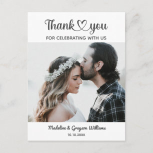 Stylish Personalised Custom Photo Romantic Wedding Postcard