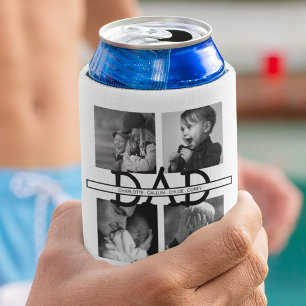 Stylish Personalised Dad Photo Collage Can Cooler