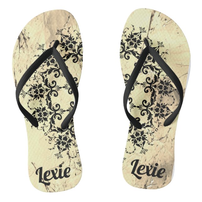 Stylish Personalised Damask  Jandals (Footbed)