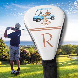 Stylish Personalised Golf Cart Monogram Name Golf Head Cover