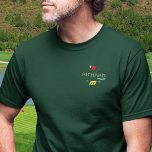 Stylish Personalised Golf Player Logo on Green T-Shirt