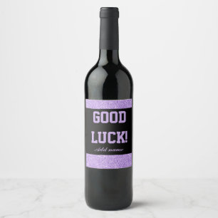 Stylish personalised good luck bottle label gift