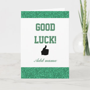 Stylish personalised good luck card