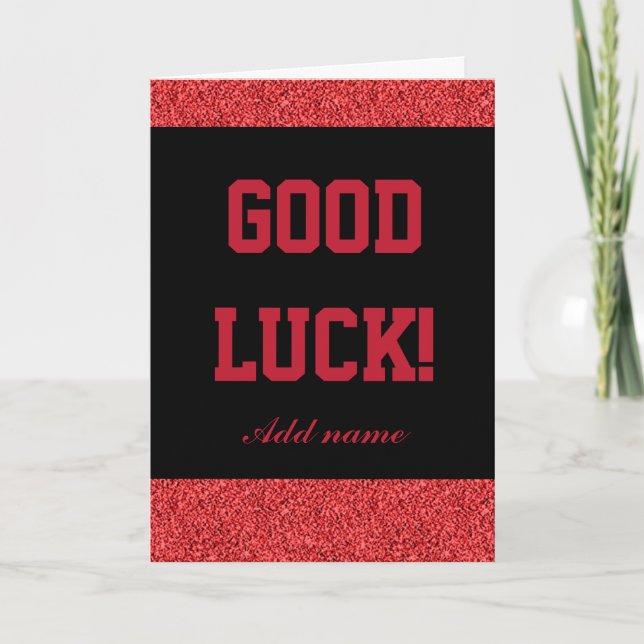 Stylish personalised good luck card (Front)