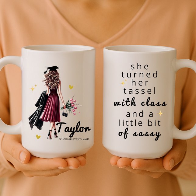 Stylish Personalised Graduation Gift for Her  Coffee Mug (Creator Uploaded)