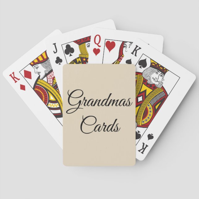 Stylish personalised grandmas playing cards (Back)