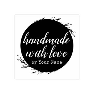 Stylish Personalised Handmade with Love by Rubber Stamp