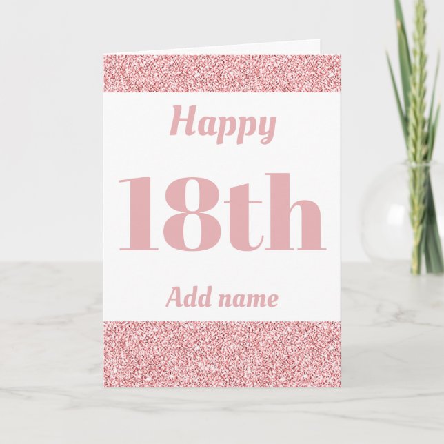 Stylish personalised happy birthday 18th card (Front)