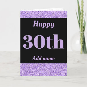 Stylish personalised happy birthday 30th card