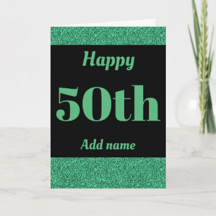 Stylish personalised happy birthday 50th card
