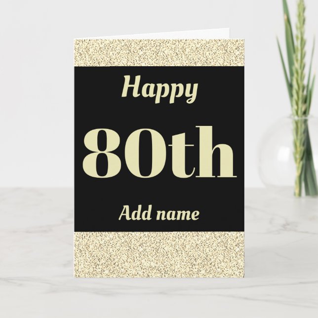 Stylish personalised happy birthday 80th card (Front)