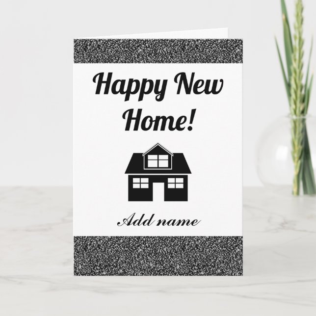Stylish personalised happy new home card (Front)
