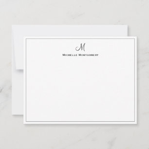 Stylish Personalised Monogram Script Stationery Card