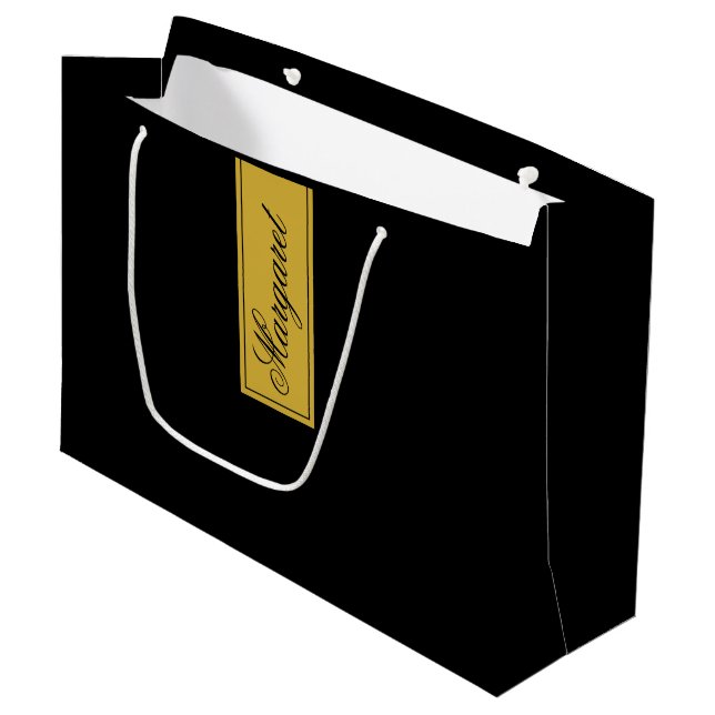 Stylish Personalised Name Custom Large Gift Bag (Front Angled)