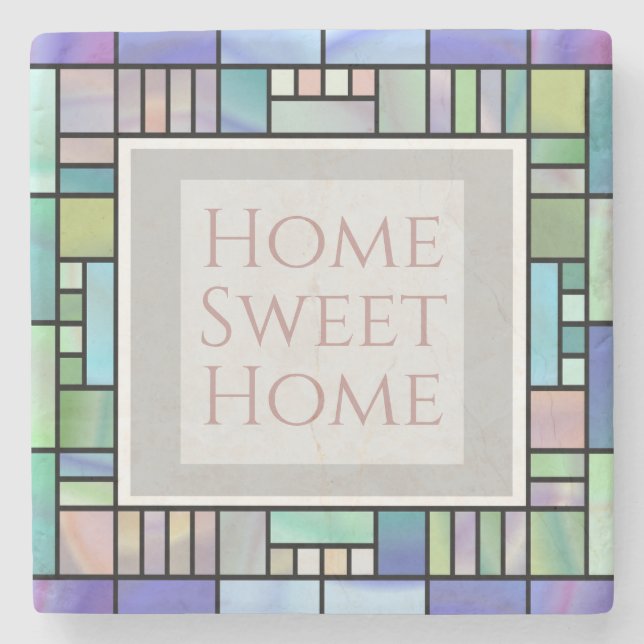 Stylish Personalised Text Stone Coaster (Front)