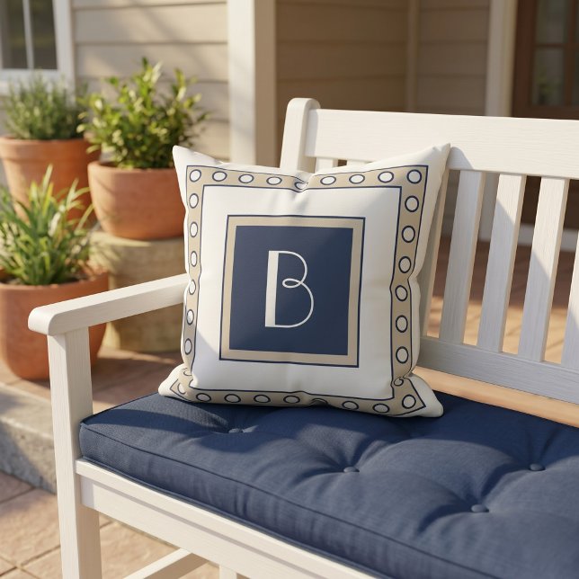 Stylish Personalised Vintage Style Monogram Cushion (Creator Uploaded)