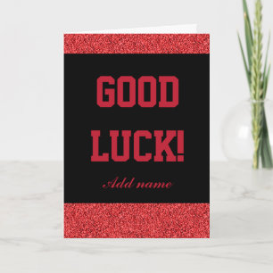 Stylish personalized good luck card