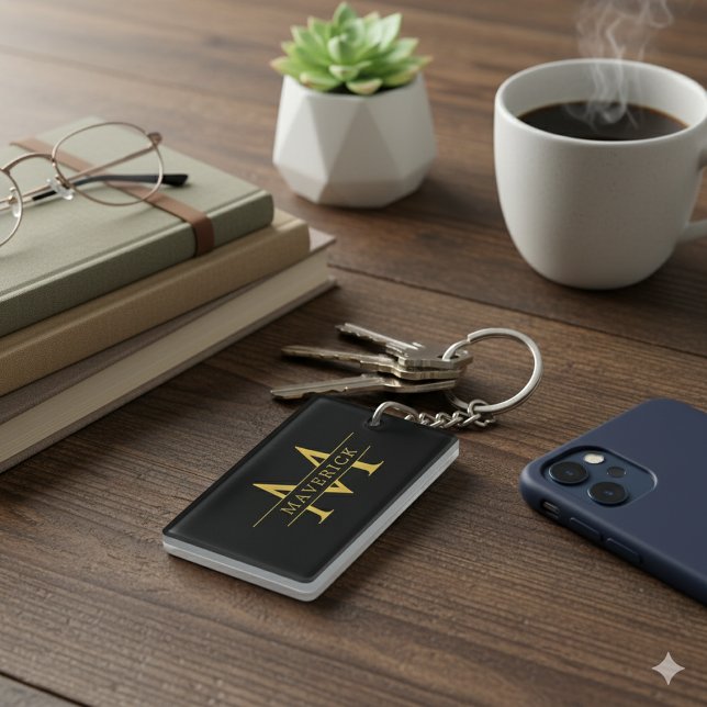 Stylish Personalized Initials Name Acrylic Key Ring (Stylish Personalized Initials Name Acrylic Keychain)