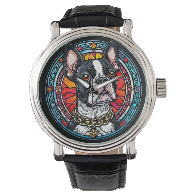 Stylish Pet Lover dog portrait Watch (Front)