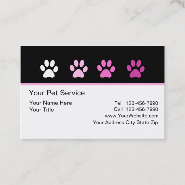 Stylish Pet Service Business Card (Front)