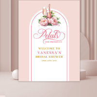 Stylish petals and prosecco blush gold backdrop