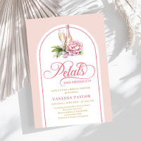 Stylish petals and prosecco invite digital file