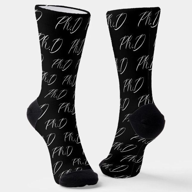 Stylish PhD Graduation Socks (Angled)