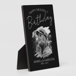 Stylish Photo Birthday Memorial Plaque