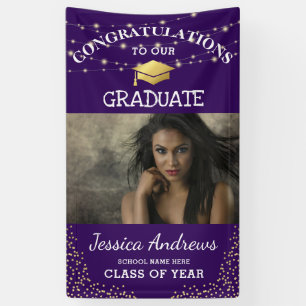 Stylish Photo Class of 2025 Graduation Door Banner