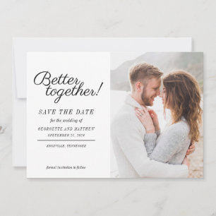 Stylish Photo Script Wedding Save The Date