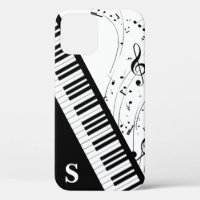 Stylish Piano Keyboard Music Notes Monogram