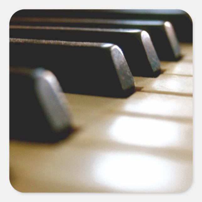 Stylish piano keyboard Music Square Sticker (Front)