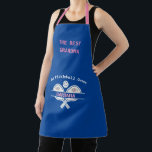 Stylish Pickleball Best Grandma First Name   Apron<br><div class="desc">Grandma will be a winner with this apron-- a truly stylish design with paddles plus personalised additionally with a two-colour name. A touch of pink flowers set it off.  Any design questions,  just send an email to charmdesignstudio@rcn.com and we'll be delighted to assist.</div>