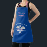 Stylish Pickleball Best Grandma First Name   Apron<br><div class="desc">Grandma will be a winner with this apron-- a truly stylish design with paddles plus personalised additionally with a two-colour name. A touch of pink flowers set it off.  Any design questions,  just send an email to charmdesignstudio@rcn.com and we'll be delighted to assist.</div>