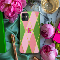Stylish Pink and Green Argyle Driver