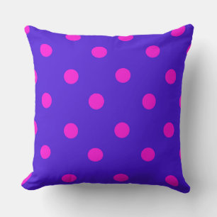 Stylish Pink and Purple Polka Dot Pattern Cushion