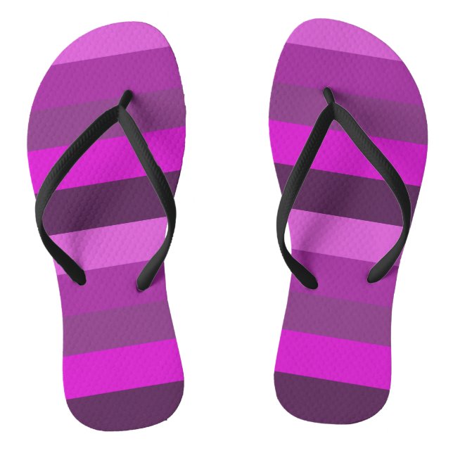 Stylish Pink and purple stripes Pattern Jandals (Footbed)