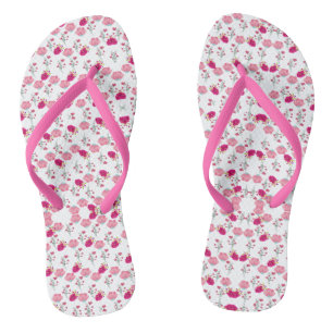 Stylish Pink and red Floral Print Pattern Jandals