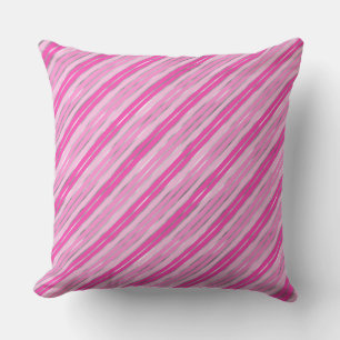Stylish Pink and Silver Foil Christmas Stripes Cushion