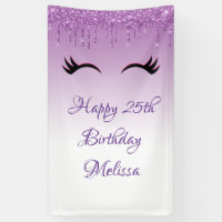 Stylish Pink & Black Eyelashes on Dripping Glitter