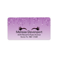 Stylish Pink & Black Eyelashes on Dripping Glitter