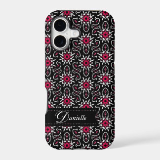 Stylish Pink+Black Stars pattern iPhone 5 Case