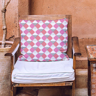 Stylish pink black & white modern abstract pattern cushion