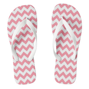 Stylish Pink Chevron Patterned Flip Flops