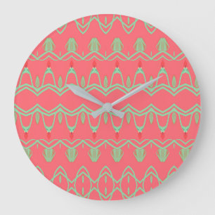 Stylish Pink Clock With Mint Green