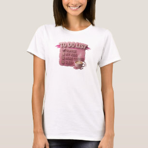 Stylish Pink COFFEE FIRST THEN KIDS Graphic Design T-Shirt