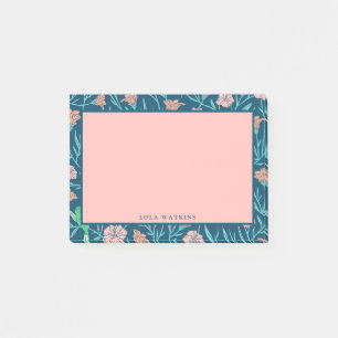 Stylish Pink Floral Pattern Post-it Notes